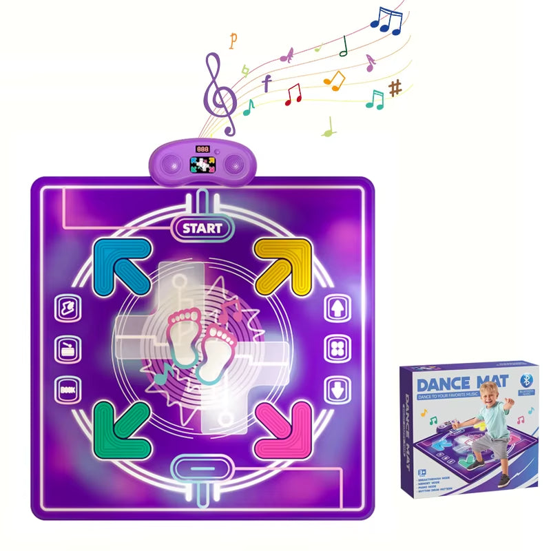 90X90Cm Kids Electronic Dance Mat Dancing Blanket with Light&Bluetooth Kids Floor Music Blanket Educational Toys Xmas Gifts