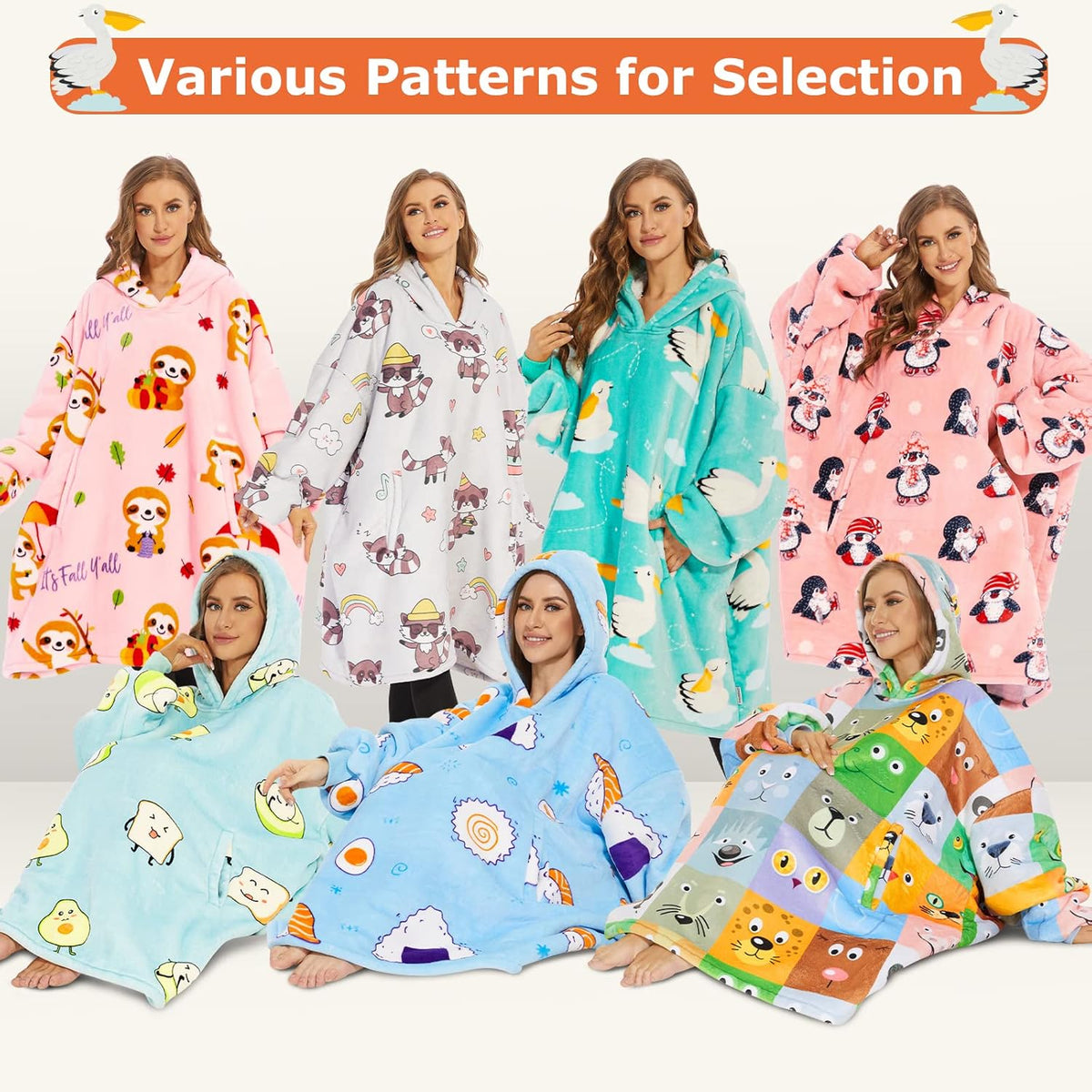 Wearable Blanket Hoodie, Oversized Sherpa Hooded Blanket Sweatshirt, Super Warm and Cozy Hoodie Blanket for Women Men Adults