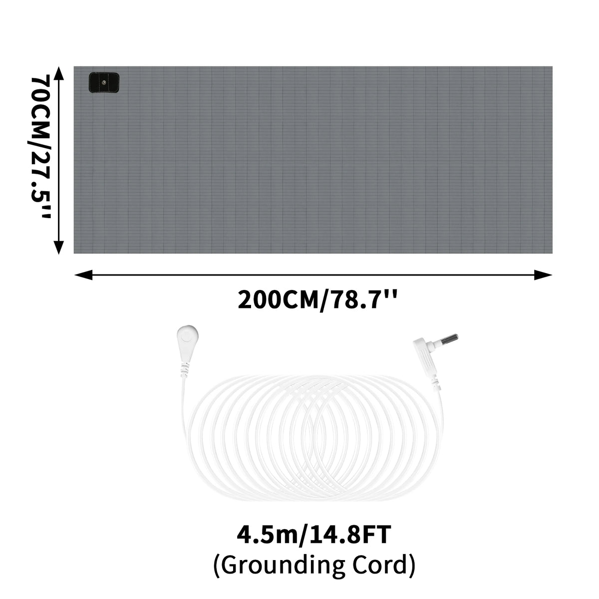 Grounding Bed Sheet Anti-Static Grounding Sheet Conductive 95% Cotton and 5% Soft Silver Fiber Flat Sheets Sleep Bed Mat