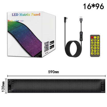 Cartel LED RGB Programable Por App Para Auto Y Tienda