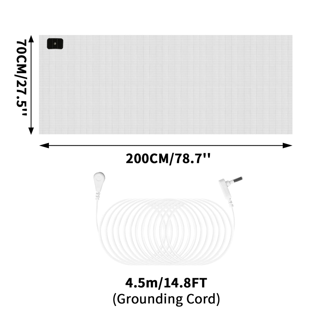 Grounding Bed Sheet Anti-Static Grounding Sheet Conductive 95% Cotton and 5% Soft Silver Fiber Flat Sheets Sleep Bed Mat