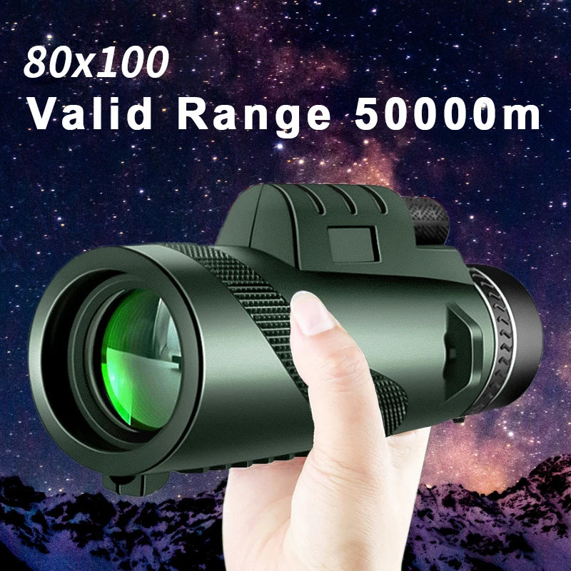 Monocular HD Portátil Con Trípode Y Adaptador Para Celular
