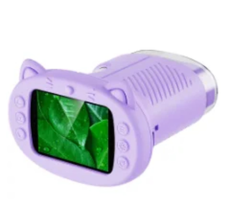 Handheld Kids Microscope Science Education Toy 2.4-Inch Screen 1000X Pocket Microscope Christmas Birthday Gift for Boys & Girls