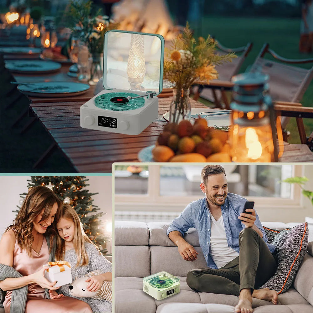 Altavoz Bluetooth Retro Con Ruido Blanco Y Luz RGB