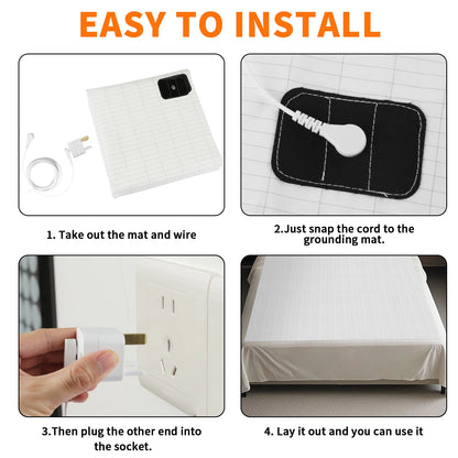 Grounding Bed Sheet Anti-Static Grounding Sheet Conductive 95% Cotton and 5% Soft Silver Fiber Flat Sheets Sleep Bed Mat