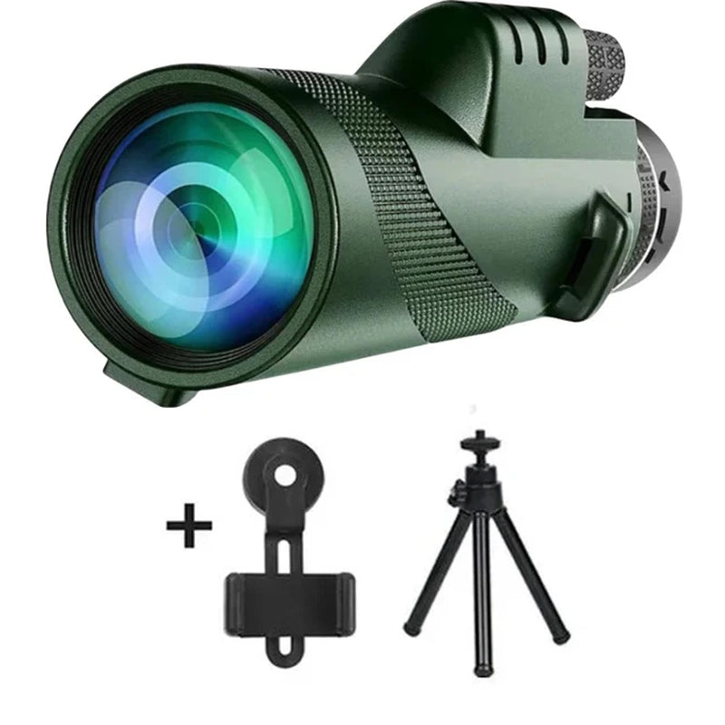 Monocular HD Portátil Con Trípode Y Adaptador Para Celular