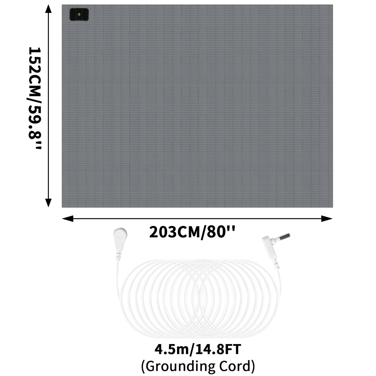 Grounding Bed Sheet Anti-Static Grounding Sheet Conductive 95% Cotton and 5% Soft Silver Fiber Flat Sheets Sleep Bed Mat