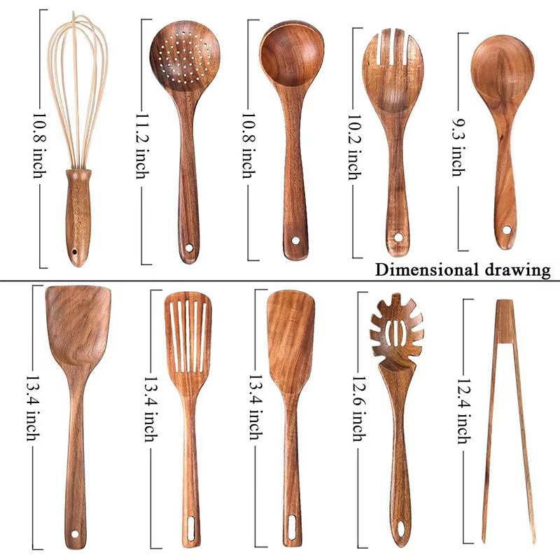Utensilios de madera apoyados sobre una olla