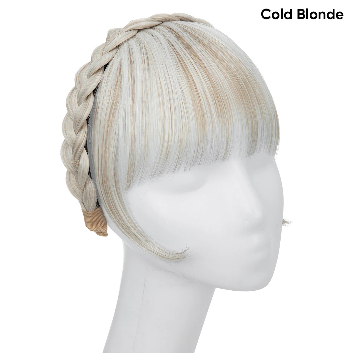 Synthetic Headband Bangs Extension Fake Hair Blunt Fringe with Long Sides for Women Natural Flase Black Brown Blonde Bang B12