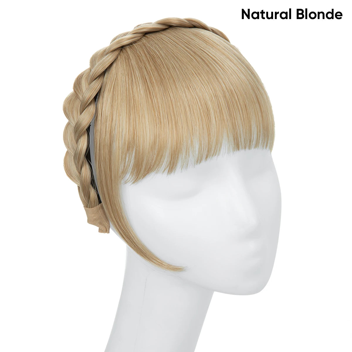 Synthetic Headband Bangs Extension Fake Hair Blunt Fringe with Long Sides for Women Natural Flase Black Brown Blonde Bang B12