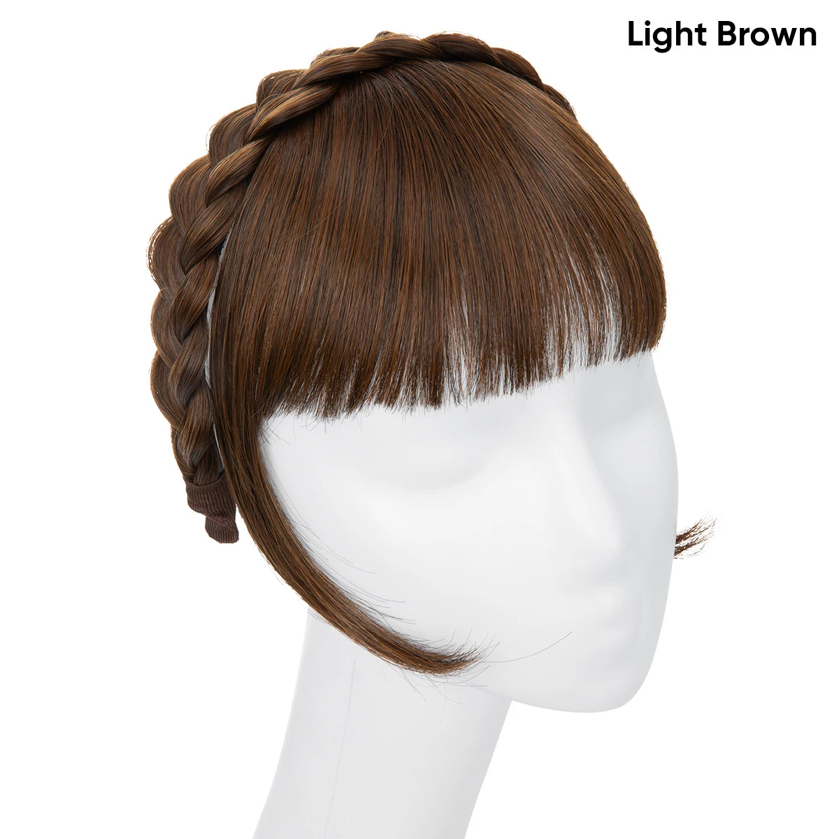 Synthetic Headband Bangs Extension Fake Hair Blunt Fringe with Long Sides for Women Natural Flase Black Brown Blonde Bang B12