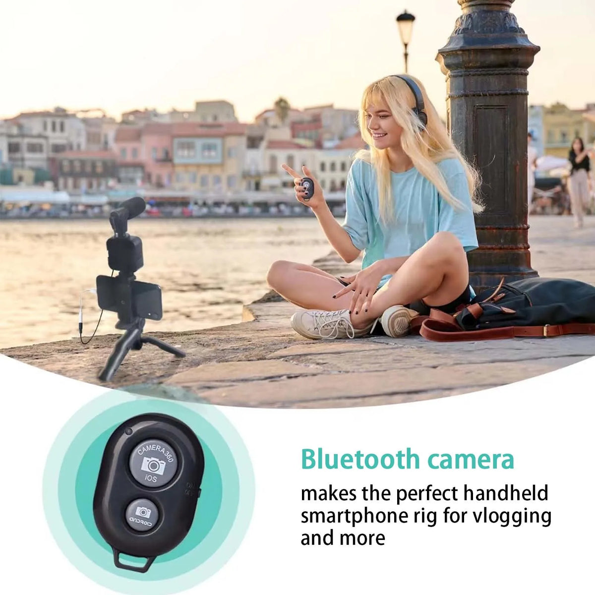 Kit De Vlogging Para Celular: Trípode, Micrófono Y Luz LED