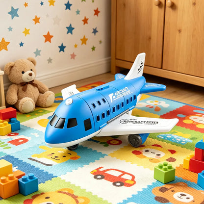Kids Toy Plane Foldable Storage Passenger Plane Model Helicopter Inertia Car Track Vehicle