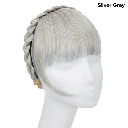 Synthetic Headband Bangs Extension Fake Hair Blunt Fringe with Long Sides for Women Natural Flase Black Brown Blonde Bang B12