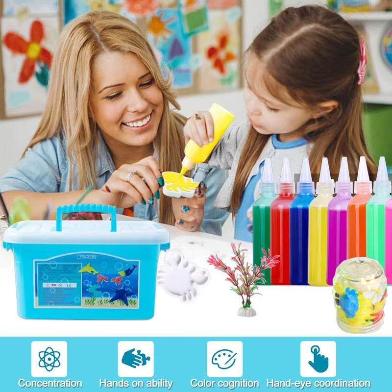 3D Magic Gels Kit Diyfairy Magicwaterelf Ocean Mold Companion Animal Kit Aqua Fairy Gel Toy Set Handicrafts Kids Children Gift