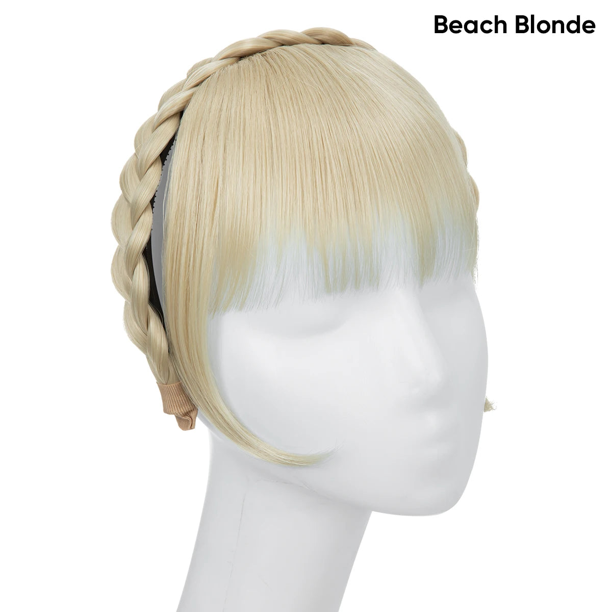 Synthetic Headband Bangs Extension Fake Hair Blunt Fringe with Long Sides for Women Natural Flase Black Brown Blonde Bang B12