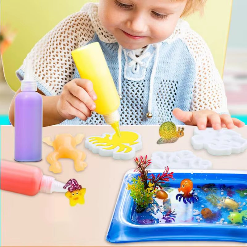 3D Magic Gels Kit Diyfairy Magicwaterelf Ocean Mold Companion Animal Kit Aqua Fairy Gel Toy Set Handicrafts Kids Children Gift