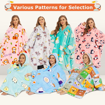 Wearable Blanket Hoodie, Oversized Sherpa Hooded Blanket Sweatshirt, Super Warm and Cozy Hoodie Blanket for Women Men Adults