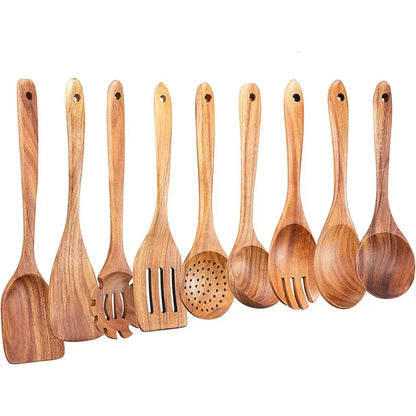 Presentación del set de utensilios de madera