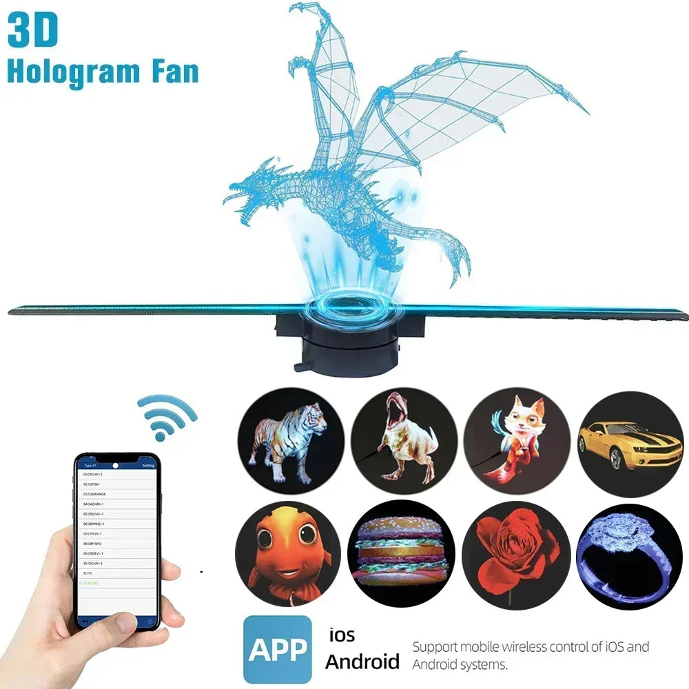 Carga de contenido al ventilador holográfico desde el celular