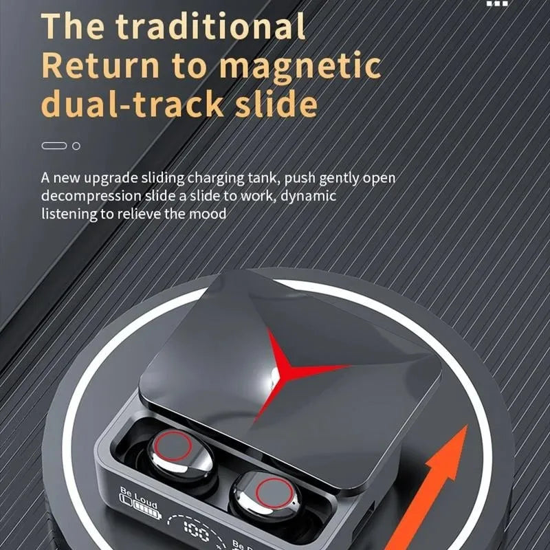 Audifonos TWS M90 dentro del estuche