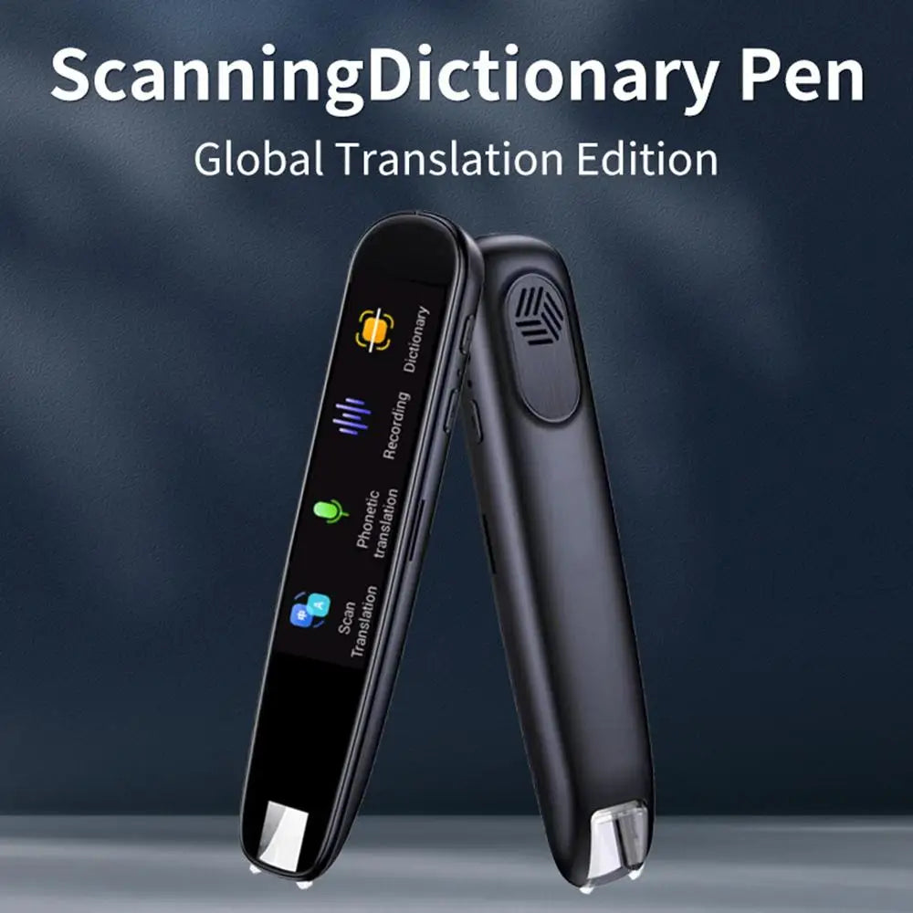 Bolígrafo traductor sujeto en la mano