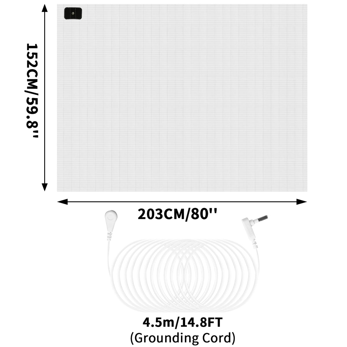 Grounding Bed Sheet Anti-Static Grounding Sheet Conductive 95% Cotton and 5% Soft Silver Fiber Flat Sheets Sleep Bed Mat