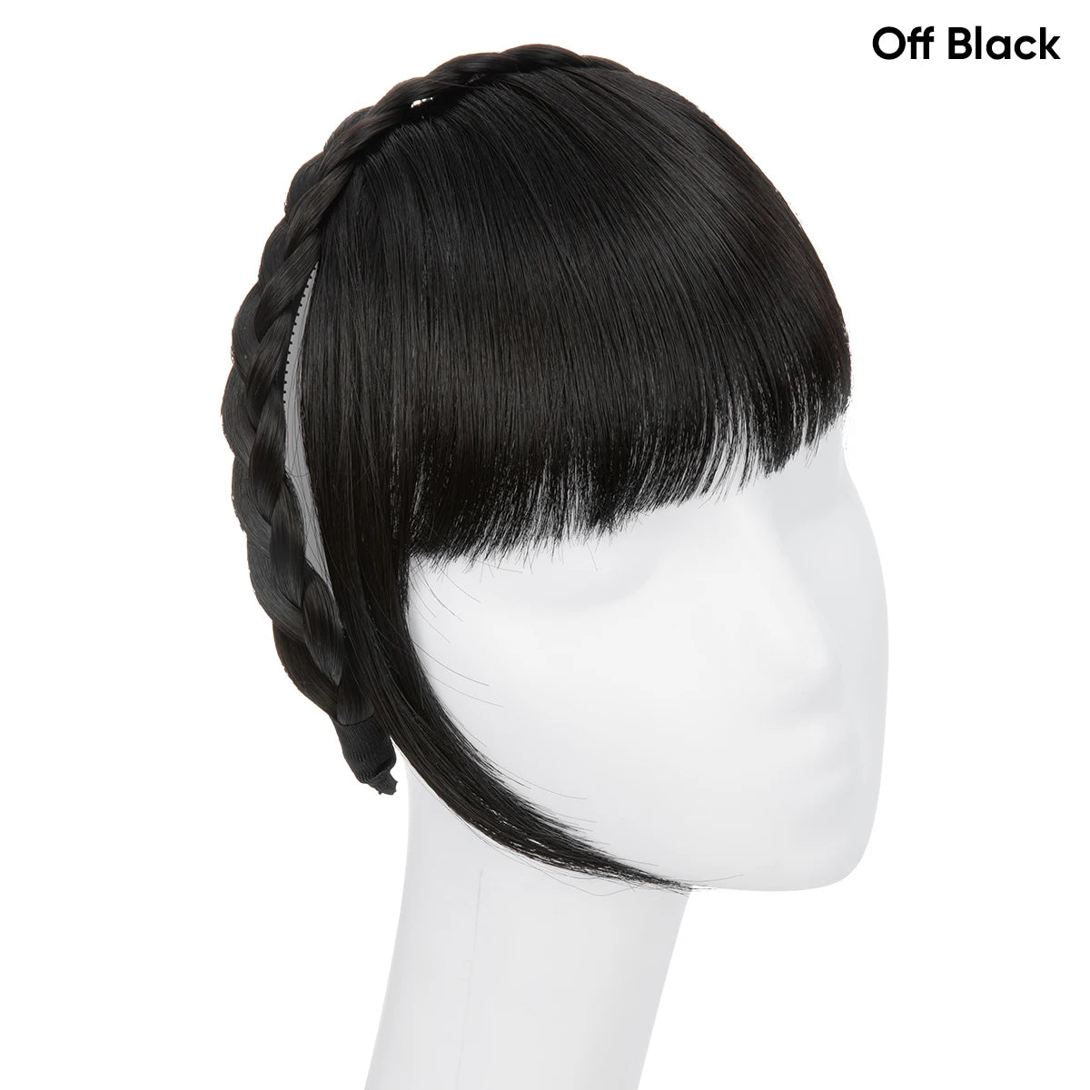 Synthetic Headband Bangs Extension Fake Hair Blunt Fringe with Long Sides for Women Natural Flase Black Brown Blonde Bang B12