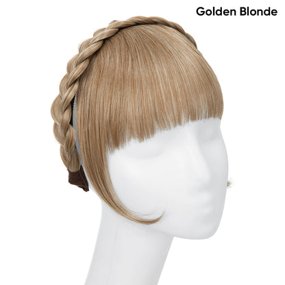 Synthetic Headband Bangs Extension Fake Hair Blunt Fringe with Long Sides for Women Natural Flase Black Brown Blonde Bang B12