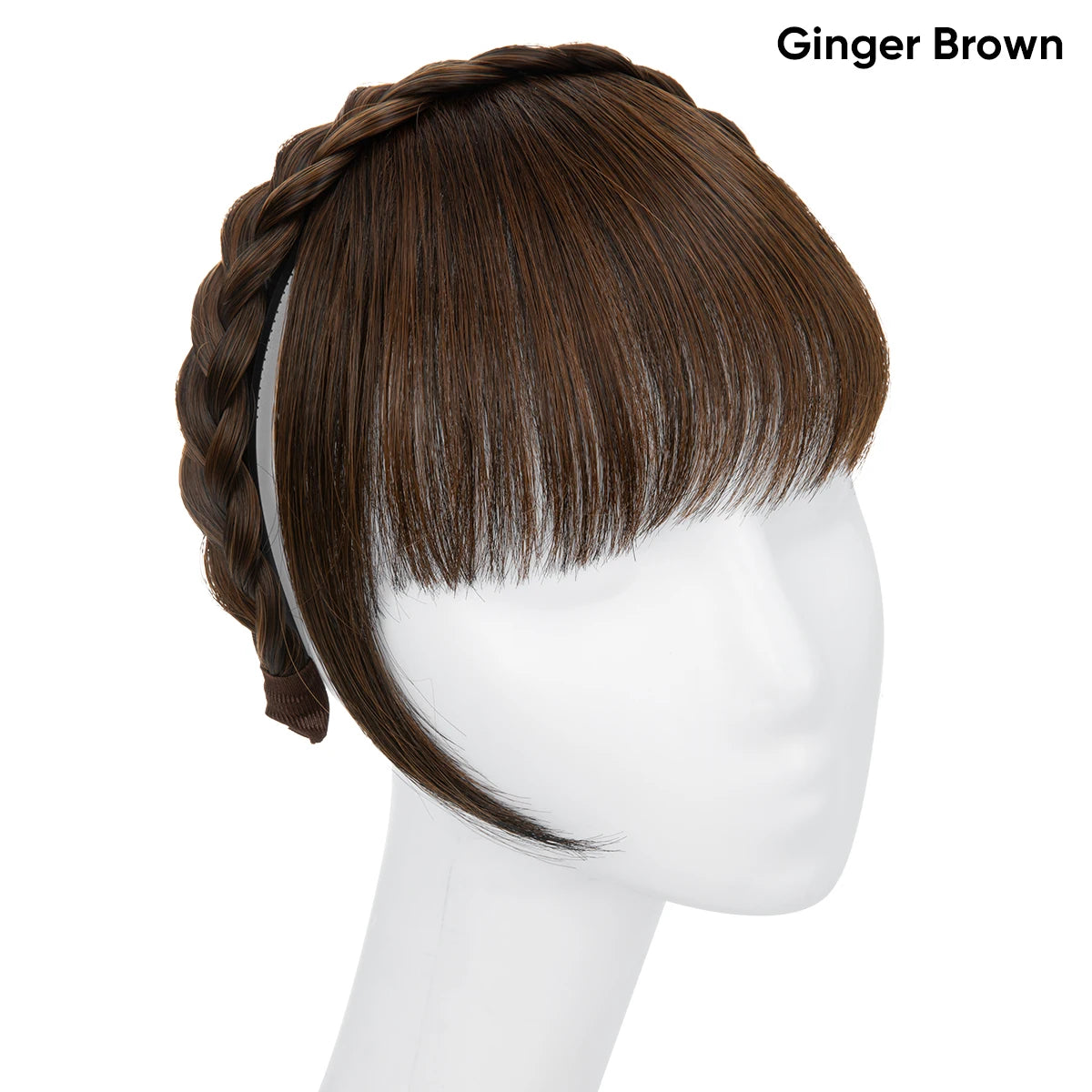 Synthetic Headband Bangs Extension Fake Hair Blunt Fringe with Long Sides for Women Natural Flase Black Brown Blonde Bang B12