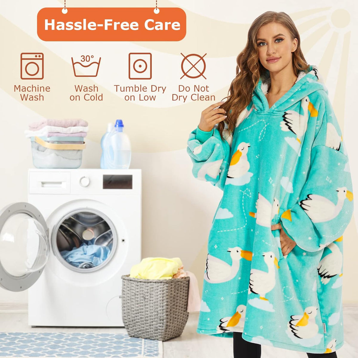 Wearable Blanket Hoodie, Oversized Sherpa Hooded Blanket Sweatshirt, Super Warm and Cozy Hoodie Blanket for Women Men Adults