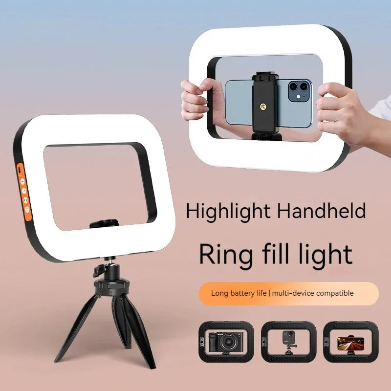 Aro De Luz LED Portátil Recargable Con Trípode