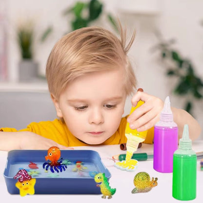 3D Magic Gels Kit Diyfairy Magicwaterelf Ocean Mold Companion Animal Kit Aqua Fairy Gel Toy Set Handicrafts Kids Children Gift