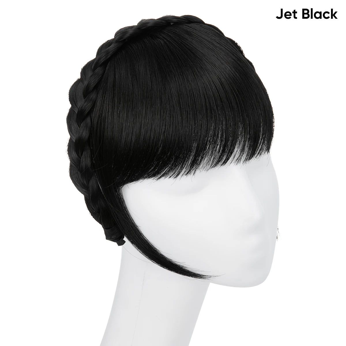 Synthetic Headband Bangs Extension Fake Hair Blunt Fringe with Long Sides for Women Natural Flase Black Brown Blonde Bang B12