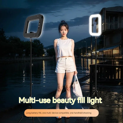 Aro De Luz LED Portátil Recargable Con Trípode