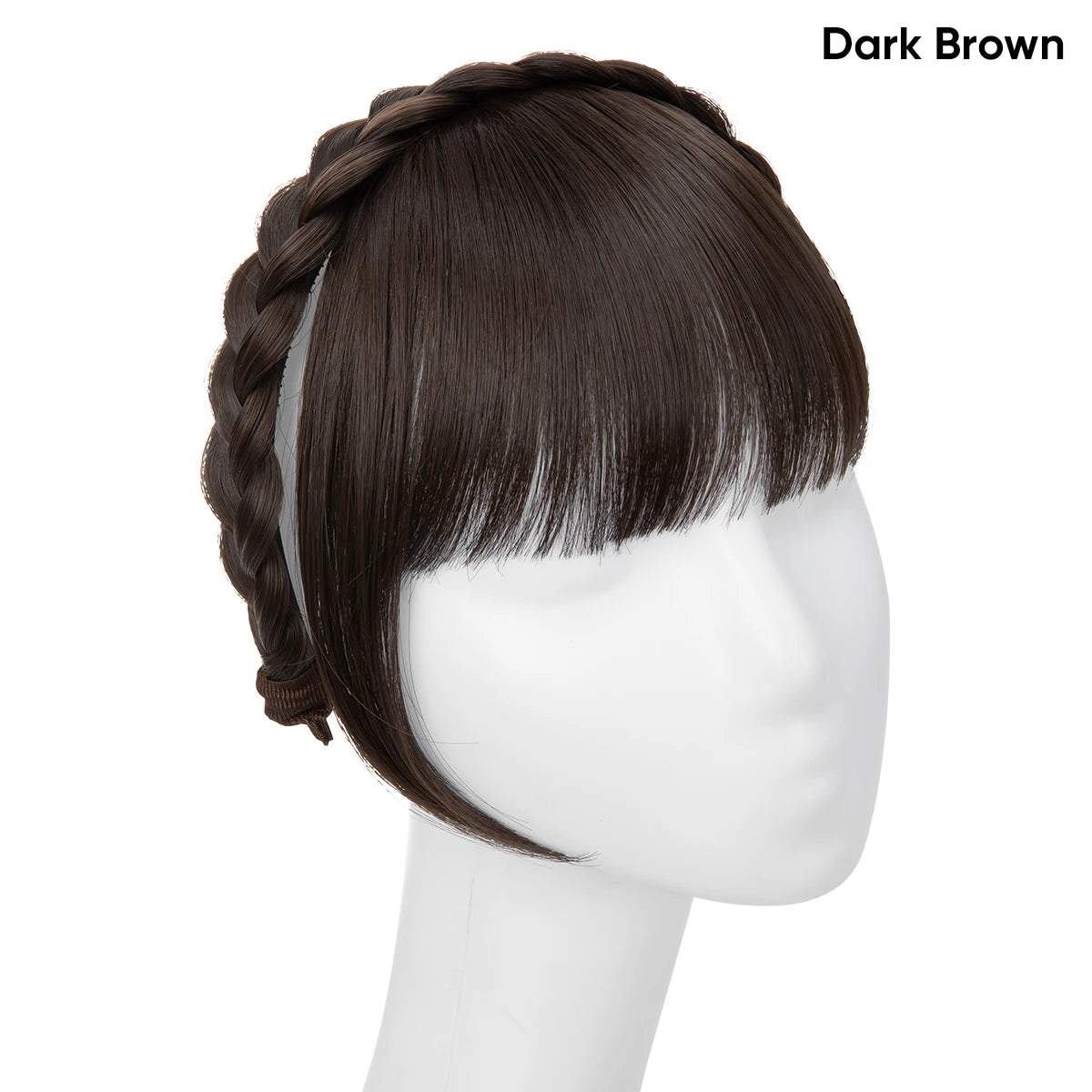 Synthetic Headband Bangs Extension Fake Hair Blunt Fringe with Long Sides for Women Natural Flase Black Brown Blonde Bang B12